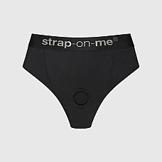 Трусики-бразилиана с фиксацией дилдо Strap-On-Me Harness Lingerie Idole – L – Black, высокие