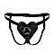 Трусики Серце для страпону з натуральної шкіри Feral Feelings - Hearts Strap-on Belt Black