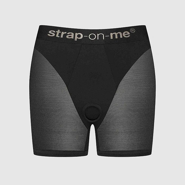 Шорты с фиксацией дилдо Strap-On-Me Harness Lingerie Halo – L – Black, велосипедки