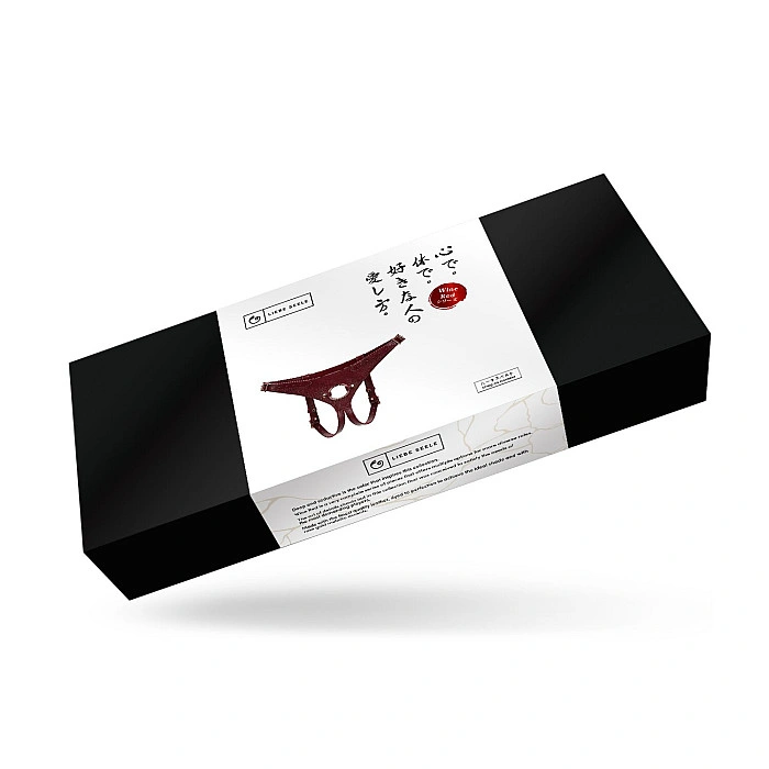 Кожаные трусы для страпона Liebe Seele Wine Red Strap on Harness, универсальный размер