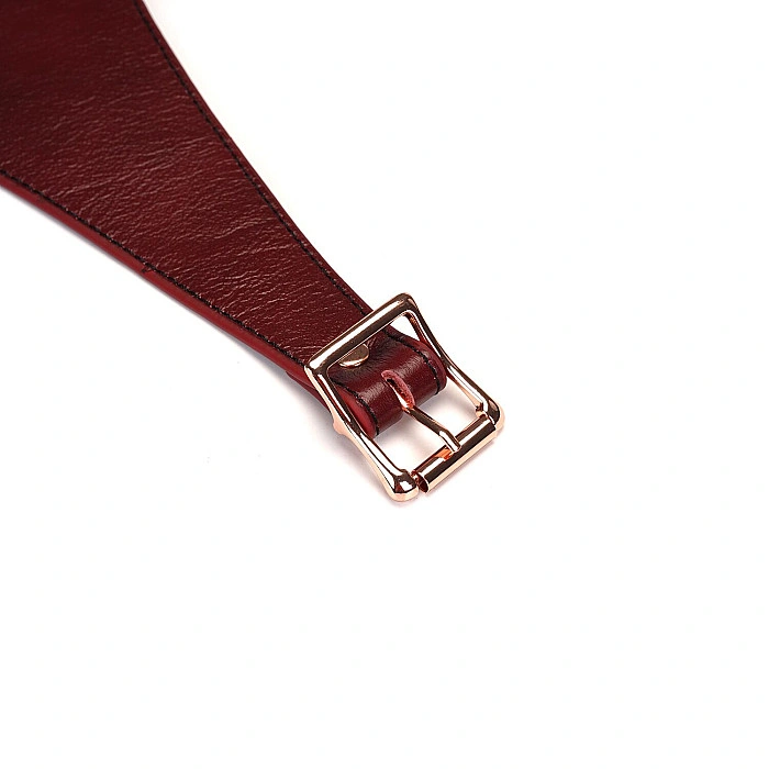 Кожаные трусы для страпона Liebe Seele Wine Red Strap on Harness, универсальный размер