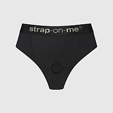 Трусики-бразилиана с фиксацией дилдо Strap-On-Me Harness Lingerie Idole – XS – Black, высокие