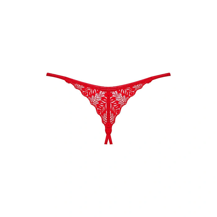 Трусики з доступом Obsessive Ingridia crotchless thong M/L, червоні
