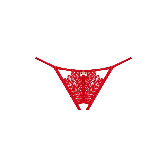 Трусики з доступом Obsessive Ingridia crotchless thong M/L, червоні