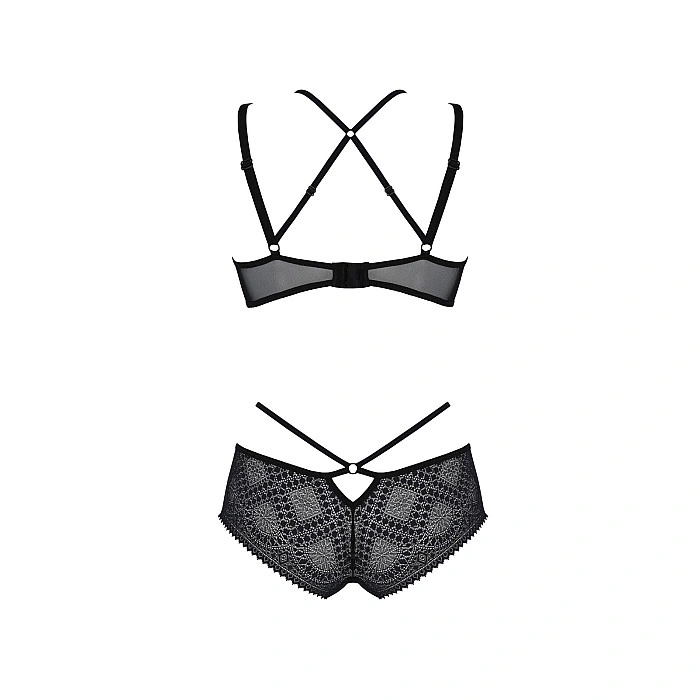 Комплект Passion DROSERA BIKINI black, XXL/XXXL, бюстгальтер и трусики-кюлоты