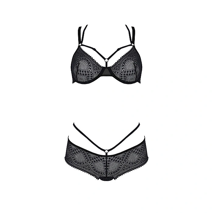 Комплект Passion DROSERA BIKINI black, XXL/XXXL, бюстгальтер и трусики-кюлоты