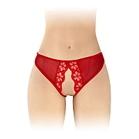 Трусики с открытым доступом Fashion Secret Ambre Red, сетка