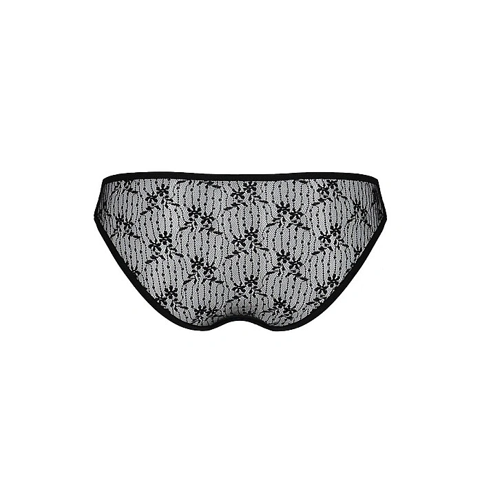 Трусики-сліпи з мереживною сіточкою Passion DINA THONG L/XL, black