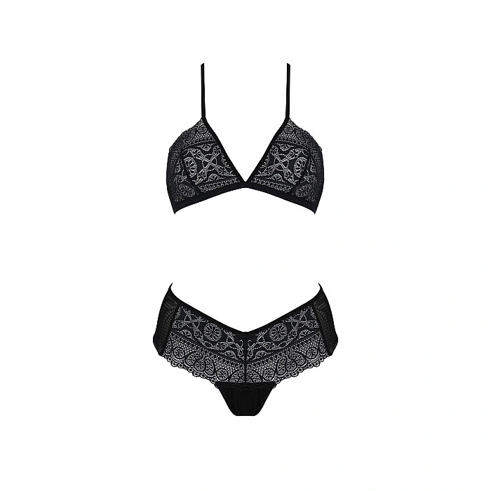 Комплект Passion KERRIA BIKINI black, L/XL, бралетт и трусики-бикини