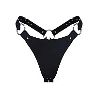 Трусики из натуральной кожи Feral Feelings - String Bikini Black