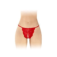 Трусики с открытым доступом Fashion Secret Cindy Red, кружево с бантиком