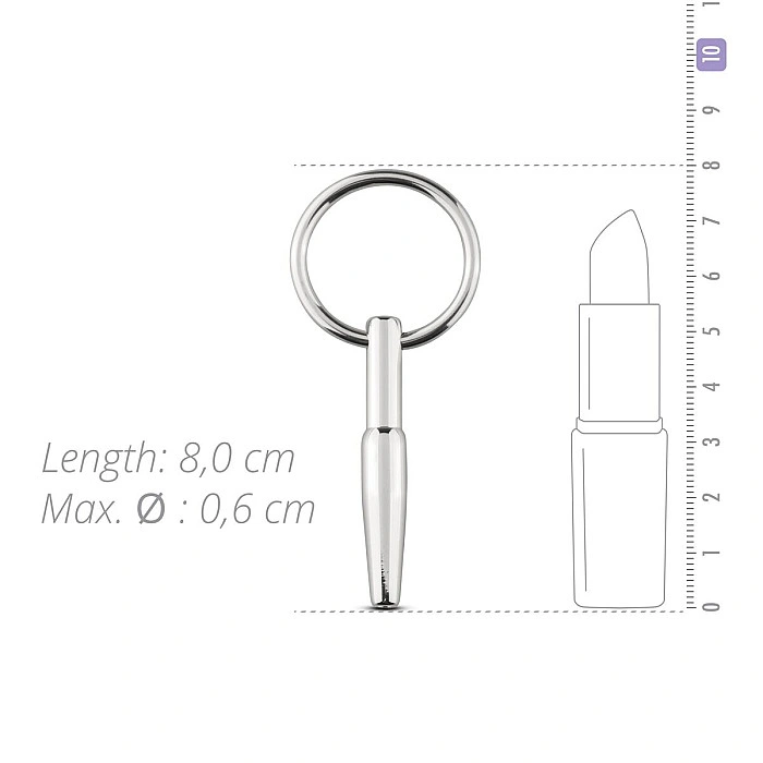 Порожнинний уретральний стимулятор Sinner Gear Unbendable – Hollow Penis Plug, довжина 4см, діам.8мм