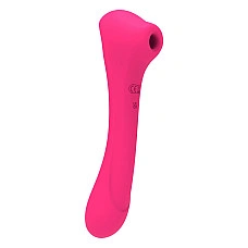 Вибратор и вакуумный клиторальный стимулятор 2-в-1 Alive Quiver Magenta Pink обновленная модель