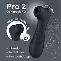 Вакуумний кліторальний стимулятор Satisfyer Pro 2 Generation 3 with Liquid Air Connect App Dark Grey