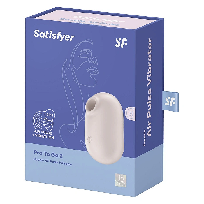 Вакуумный стимулятор с вибрацией Satisfyer Pro To Go 2 Beige