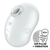 Вакуумный клиторальный стимулятор с вибрацией Satisfyer Cutie Ghost White