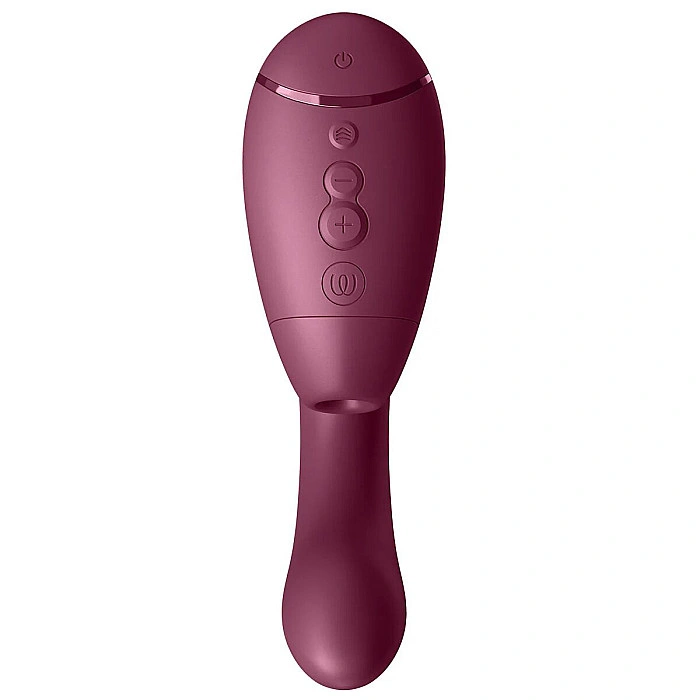 Двойной вакуумный клиторальный стимулятор с вибрацией Womanizer Next Duo - Dusky Pink