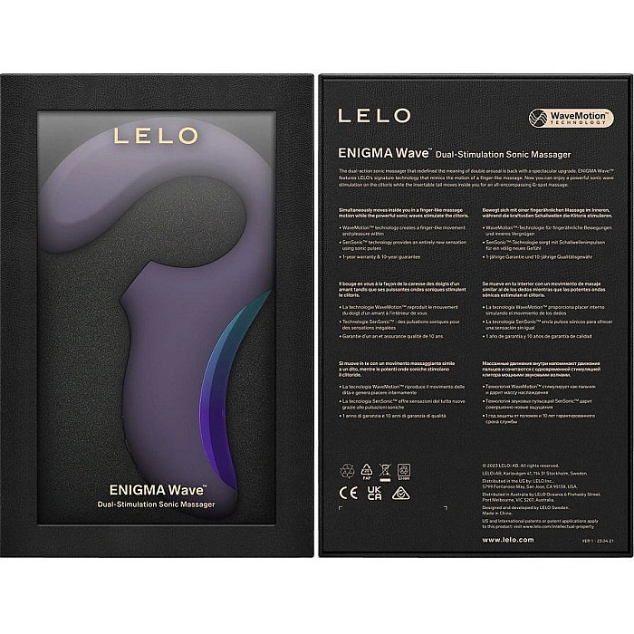Клиторально-вагинальный звуковой стимулятор LELO Enigma WAVE Cyber Purple, 3 типа стимуляции