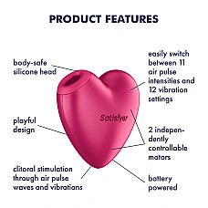 Вакуумный стимулятор-сердечко с вибрацией Satisfyer Cutie Heart Battery Series