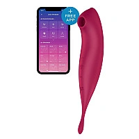 Смарт-вибратор для клитора с вакуумной стимуляцией Satisfyer Twirling Pro+ dark red
