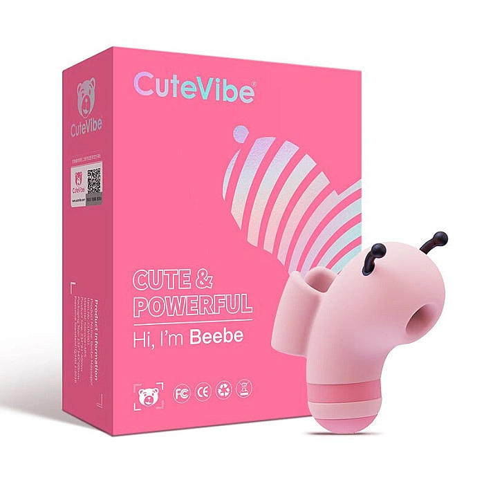Вакуумний стимулятор із мікрострумами CuteVibe Beebe Pink, на палець