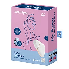 Вакуумный клиторальный стимулятор Satisfyer Love Triangle White с управлением через интернет