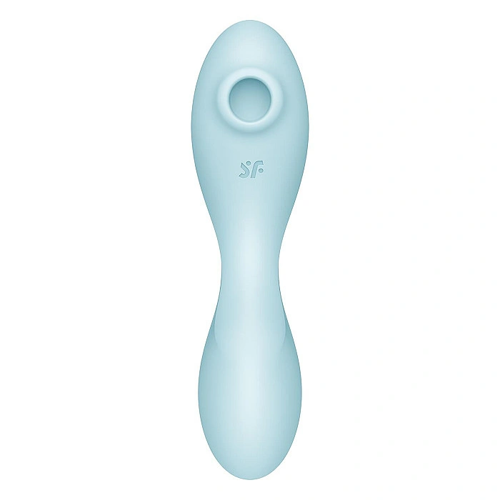 Вакуумний смарт-стимулятор із вібрацією Satisfyer Curvy Trinity 5 (Blue), керування зі смартфона