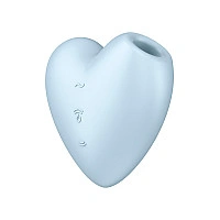 Вакуумный стимулятор-сердечко с вибрацией Satisfyer Cutie Heart Blue