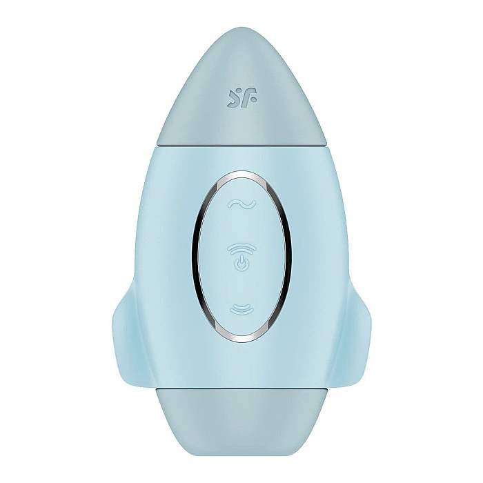 Вакуумный стимулятор с вибрацией Satisfyer Mission Control Blue, 2 независимых мотора