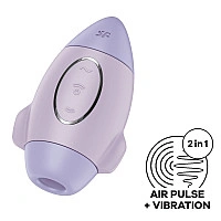 Вакуумный стимулятор с вибрацией Satisfyer Mission Control Violet, 2 независимых мотора