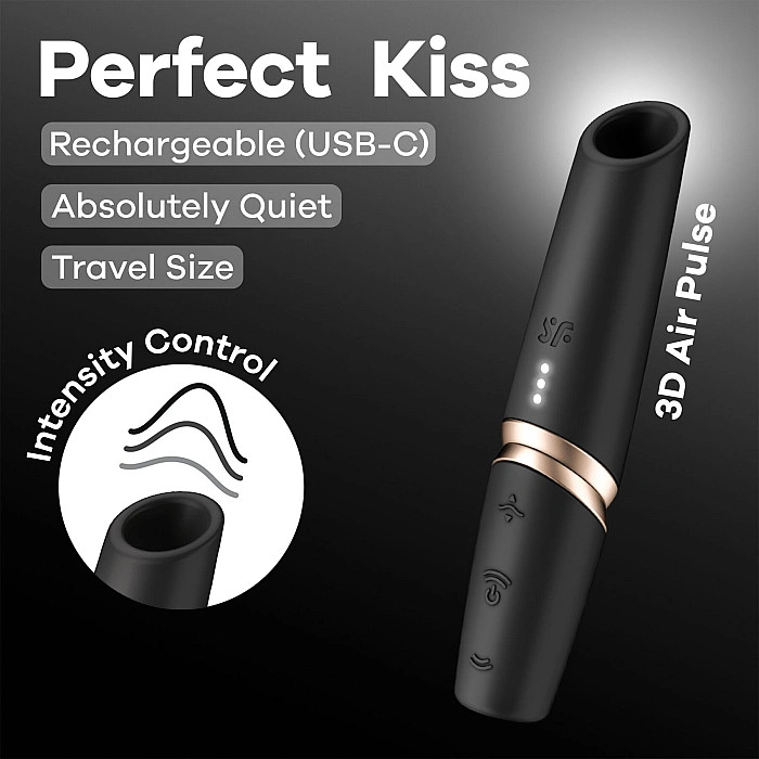 Вакуумный стимулятор Satisfyer Perfect Kiss, магнитная технология 3D Air Pulse, 30 режимов работы