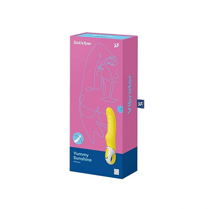 Мощный вибратор Satisfyer Vibes Yummy Sunshine с гибким стволом и стимулирующим рельефом, 12 режимов