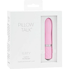 Розкішний вібратор PILLOW TALK - Flirty Pink з кристалом Сваровські, гнучка голівка