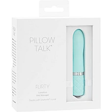 Розкішний вібратор PILLOW TALK - Flirty Teal з кристалом Сваровські, гнучка голівка