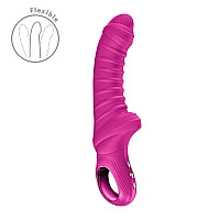 Вібратор для точки G Fun Factory TIGER Magenta, ребристий, підходить для анальної стимуляції