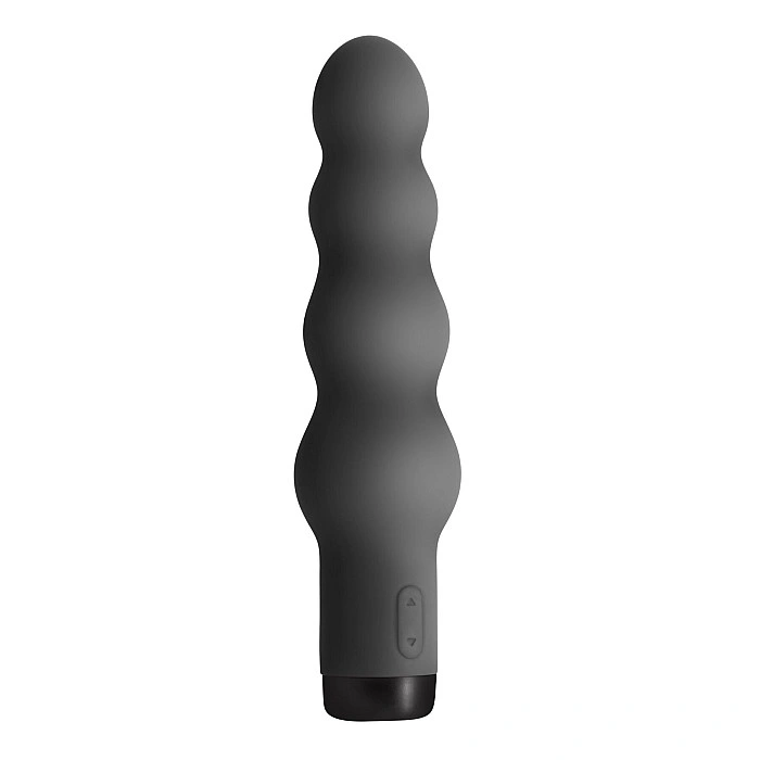 Вибратор S Pleasures Bullets Obsidian, черный, в виде ряда шариков, 10 режимов, диаметр 4 см