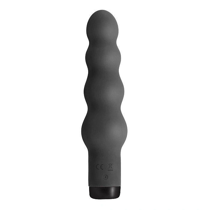 Вибратор S Pleasures Bullets Obsidian, черный, в виде ряда шариков, 10 режимов, диаметр 4 см