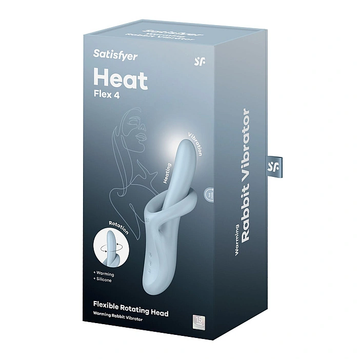 Вибратор с ротацией Satisfyer Heat Flex 4 Blue, подогрев до 39°C