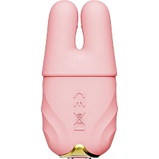 Смарт-вібратор для грудей Zalo - Nave Coral Pink, пульт ДК, робота через додаток