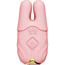 Смарт-вібратор для грудей Zalo - Nave Coral Pink, пульт ДК, робота через додаток