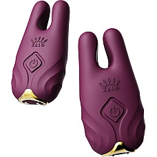 Смарт-вібратор для грудей Zalo - Nave Velvet Purple, пульт ДК, робота через додаток