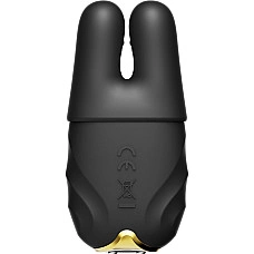 Смарт-вібратор для грудей Zalo - Nave Obsidian Black, пульт ДК, робота через додаток