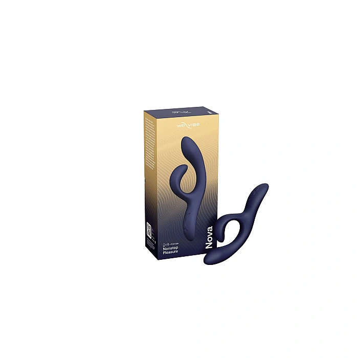 Смарт вибратор-кролик We-Vibe Nova Midnight Blue, эргономичный, регулируемый угол наклона ствола