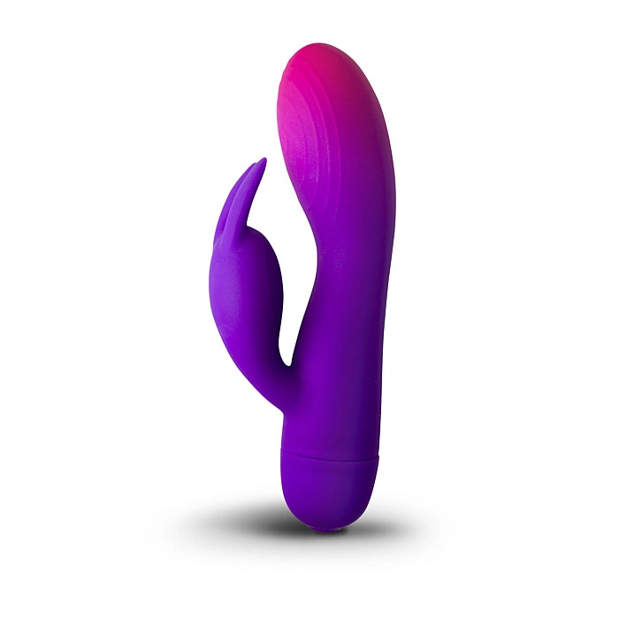 Вибратор-кролик Rocks Off Glo Girl – Rabbit, 2 мотора, 10 режимов, на батарейках
