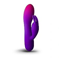 Вибратор-кролик Rocks Off Glo Girl – Rabbit, 2 мотора, 10 режимов, на батарейках