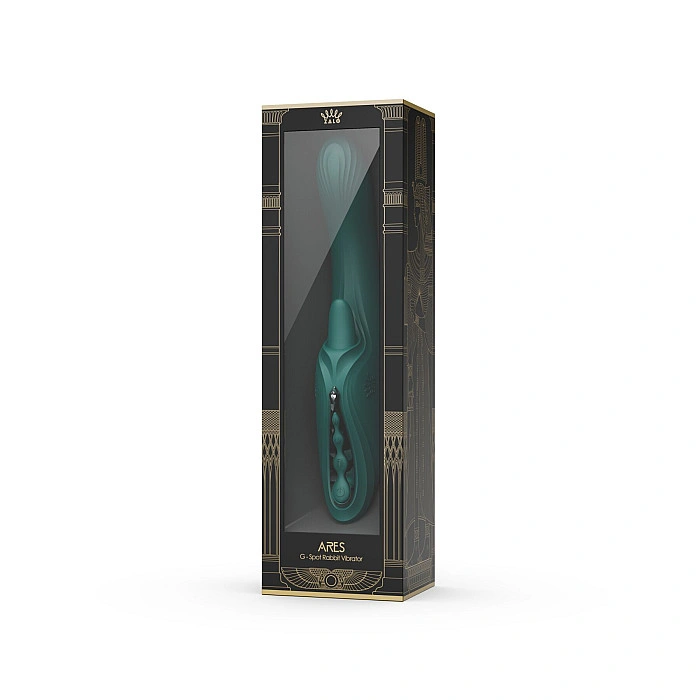 Смарт-вибратор Zalo Ares Turquoise Green, подогрев, 3 мотора, язычок для клитора, стимуляция точки G