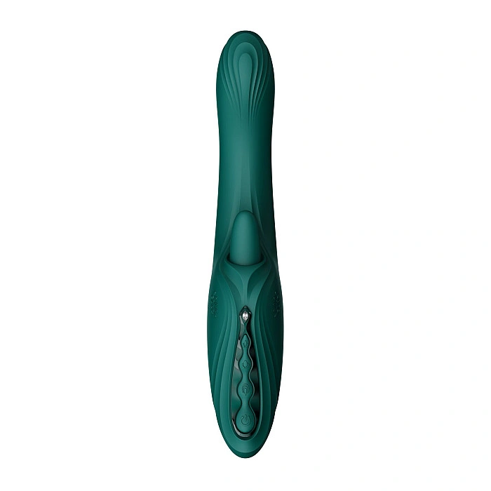 Смарт-вибратор Zalo Ares Turquoise Green, подогрев, 3 мотора, язычок для клитора, стимуляция точки G
