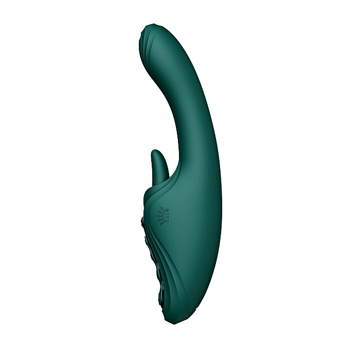 Смарт-вибратор Zalo Ares Turquoise Green, подогрев, 3 мотора, язычок для клитора, стимуляция точки G