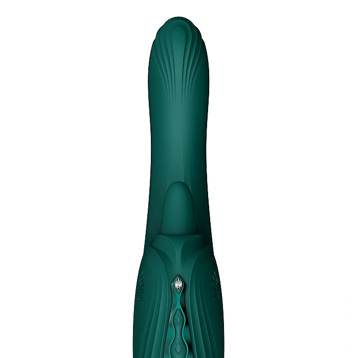 Смарт-вибратор Zalo Ares Turquoise Green, подогрев, 3 мотора, язычок для клитора, стимуляция точки G