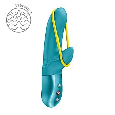 Мінівібратор-кролик зі стимулювальною стрічкою Fun Factory AMORINO Aquamarine, стрічка знімна